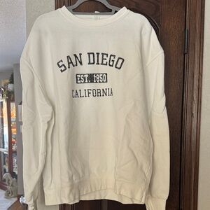 San Diego California White Sweatshirt